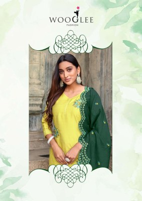 Wooglee Saugaat Premium Viscose Weaving Kurti Pant Set with Thread And Handwork Chanderi Dupatta Wholesale kurtis catalogs