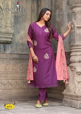 Wooglee Saugaat Premium Viscose Weaving Kurti Pant Set with Thread And Handwork Chanderi Dupatta Wholesale kurtis catalogs