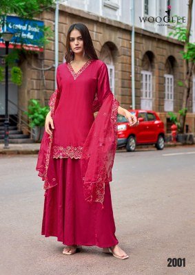 Wooglee Shabnam Gajji Silk Kurti Pant Set with Organza Dupatta (M–3XL) Fancy Palazzo suit catalogue