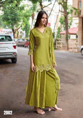 Wooglee Shabnam Gajji Silk Kurti Pant Set with Organza Dupatta (M–3XL) Fancy Palazzo suit catalogue