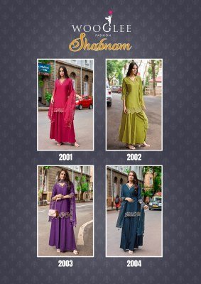Wooglee Shabnam Vol 4 Gajji Silk Kurti with Hand Thread Work And Organza Dupatta Wholesale kurtis catalogs