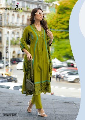 Wooglee Tanya Pure Cotton Flex Print And Threadwork Salwar Set with Mull Cotton Dupatta Wholesale kurtis catalogs