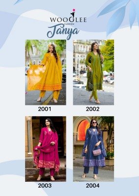Wooglee Tanya Pure Cotton Flex Print And Threadwork Salwar Set with Mull Cotton Dupatta Wholesale kurtis catalogs