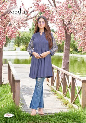 Wooglee Trendy Touch Rayon Slub Kurti with Thread and Handwork western wear catalogs