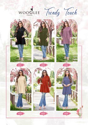 Wooglee Trendy Touch Rayon Slub Kurti with Thread and Handwork western wear catalogs