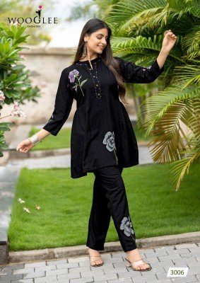 Wooglee Tulip Vol 2 Ethnic Rayon Slub Top and Bottom Set Print And Handwork Wholesale kurtis catalogs