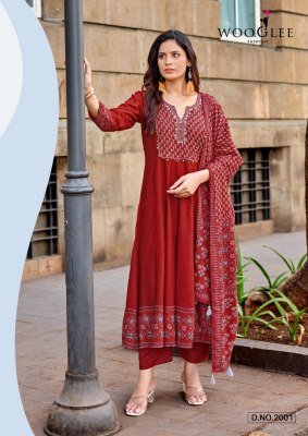 Wooglee Vastral Rayon Print Kurti Pant with Dupatta Set wholesale catalogs