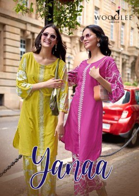 Wooglee Yanaa Heavy Rayon Kurti Pant Set with Thread & Handwork Wooglee