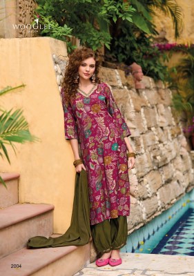 Wooglee by Khwaab modal printed cotton embroidered kurti pant and dupatta catalogue at low rate readymade suit catalogs