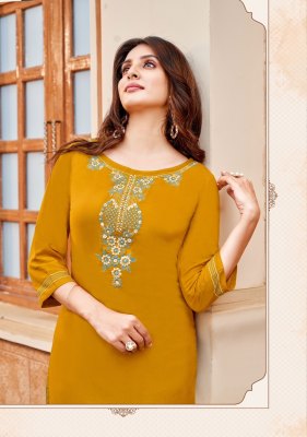 Wooglee by celebration vol 17 embroidered work heavy rayon kurti catalog at wholesale price kurtis catalogs