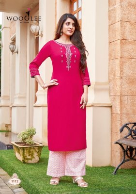 Wooglee by celebration vol 17 embroidered work heavy rayon kurti catalog at wholesale price kurtis catalogs