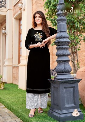 Wooglee by celebration vol 17 embroidered work heavy rayon kurti catalog at wholesale price kurtis catalogs