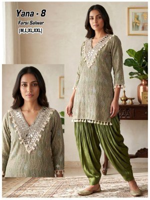 YANA 2-Piece Modal Top with Roman Farsi Salwar Set Size wise Combo Set