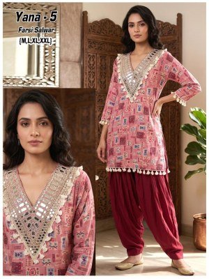 YANA 2-Piece Modal Top with Roman Farsi Salwar Set Size wise Combo Set