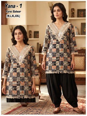 YANA 2-Piece Modal Top with Roman Farsi Salwar Set Size wise Combo Set