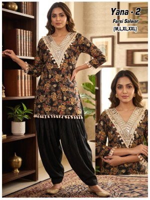 YANA 2-Piece Modal Top with Roman Farsi Salwar Set Size wise Combo Set