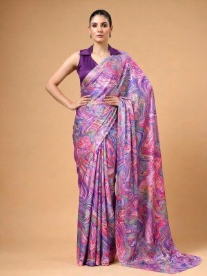 YNF7002 Satin Silk Printed Saree with Unstitched Blouse sarees catalogs