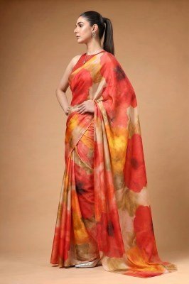 YNF7002 Satin Silk Printed Saree with Unstitched Blouse sarees catalogs