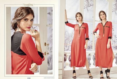 Yaazoo Ruhi Wholesale Ready Made Kurtis Reyon Tunic Western Fabrics Wholesale kurtis catalogs