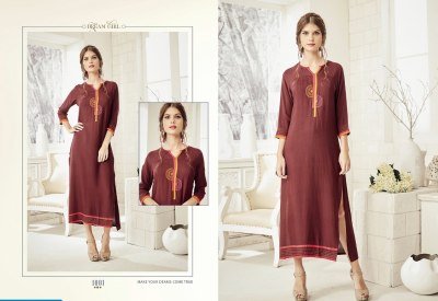 Yaazoo Ruhi Wholesale Ready Made Kurtis Reyon Tunic Western Fabrics Wholesale kurtis catalogs
