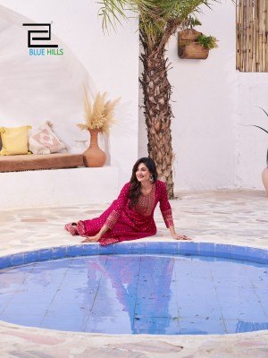 Yashika by Blue Hills Reyon foil printed Anarkali Gown with Neck Embroidery catalogue at low rate gown catalogs