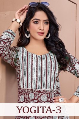 Yogita 3 presenting reyon procin printed kurti catalogue at low rate Amavi