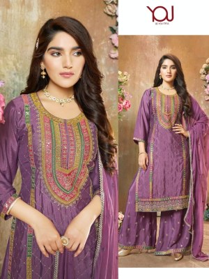 You by Raavi heavy chinon embroidered sharara suit catalogue at low price fancy sharara suit Catalogs