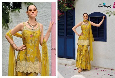 Your Choice Ginni 5 Designer Girls Sharara Set Heavy Chinon with Soft Organza Dupatta Wholesale  kurtis catalogs