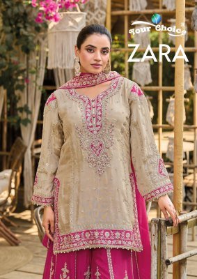 Your Choice Zara Collection Heavy Chinon Ready-Made Sharara Suit Set Your choice