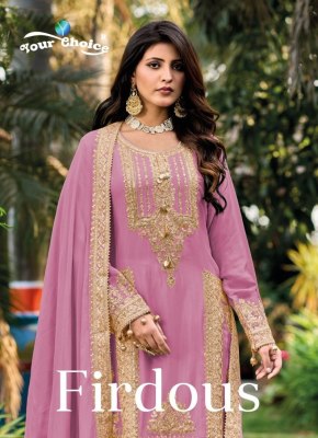 Your choice by Firdous semi pure chinon designer pakistani suit catalogue Your choice