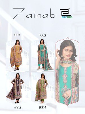 Zainab by Blue Hills Exclusive Digital Printed Hand work Readymade suit catalogue at affordable rate readymade suit catalogs