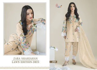 Zara Shahjahan 25 by Shree fab Pure cotton embroidered  printed short kurti with pant and dupatta in amavi expo salwar kameez catalogs