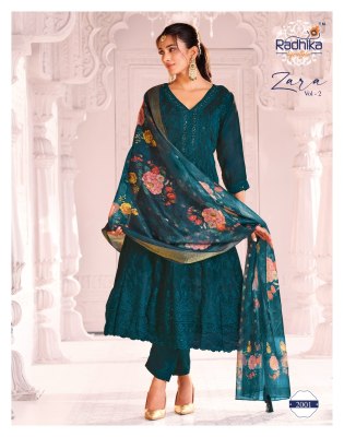Zara vol 2 by radhika Lifestyle Vichitra Silk Fancy Anarkali suit catalogue at affordable rate readymade suit catalogs