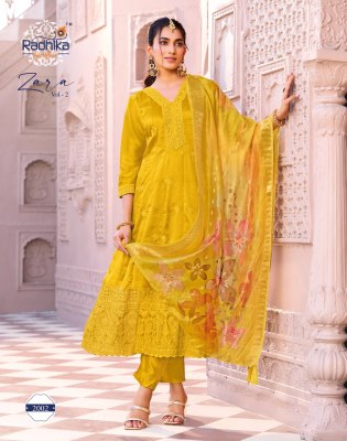 Zara vol 2 by radhika Lifestyle Vichitra Silk Fancy Anarkali suit catalogue at affordable rate readymade suit catalogs