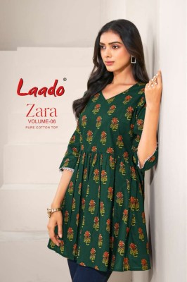 Zara vol 6 by Laado Fancy Flair pure cotton printed short top catalogue at low price Amavi