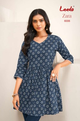 Zara vol 6 by Laado Fancy Flair pure cotton printed short top catalogue at low price western wear catalogs