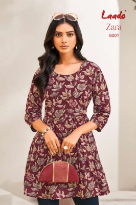 Zara vol 6 by Laado Fancy Flair pure cotton printed short top catalogue at low price western wear catalogs