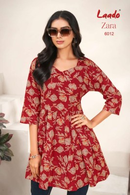 Zara vol 6 by Laado Fancy Flair pure cotton printed short top catalogue at low price western wear catalogs