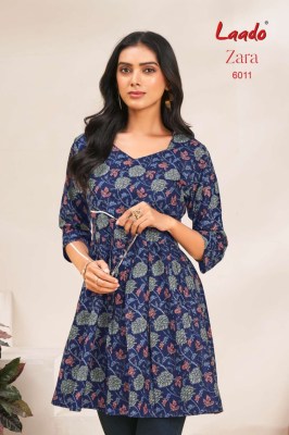 Zara vol 6 by Laado Fancy Flair pure cotton printed short top catalogue at low price western wear catalogs