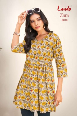 Zara vol 6 by Laado Fancy Flair pure cotton printed short top catalogue at low price western wear catalogs