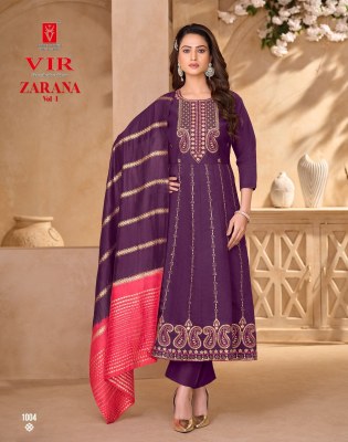 Zarana vol 1 by Vir Embroidred anarkali style kurti pant with dupatta catalogue at amaviexpo readymade suit catalogs