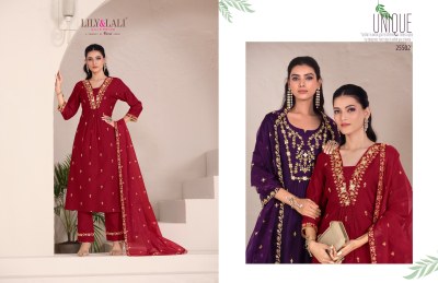 Zari by Lily and Lali Handwork Embroidered kurti pant with dupatta catalogue at affordable rate readymade suit catalogs