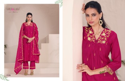 Zari by Lily and Lali Handwork Embroidered kurti pant with dupatta catalogue at affordable rate readymade suit catalogs