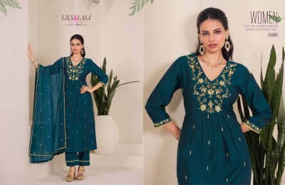Zari by Lily and Lali Handwork Embroidered kurti pant with dupatta catalogue at affordable rate readymade suit catalogs