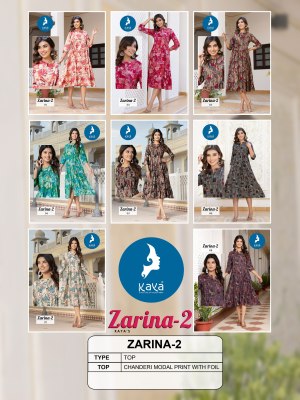 Zarina 2 by Kaya Chanderi foil printed Anarkali suit catalogue at amavi expo kurtis catalogs