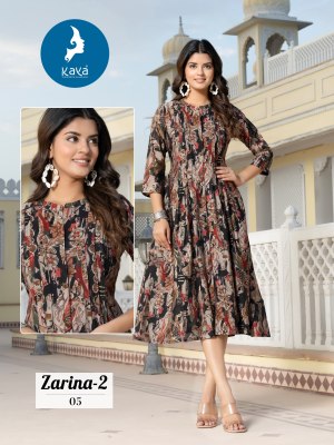 Zarina 2 by Kaya Chanderi foil printed Anarkali suit catalogue at amavi expo kurtis catalogs
