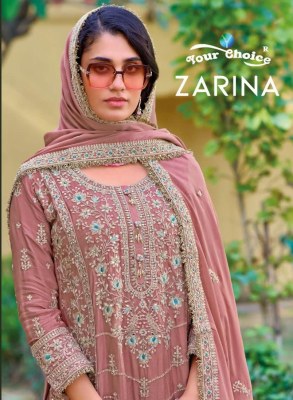 Zarina by Your choice Heavy Chinon Free size embroidered readymade suit collection at affordable rate Your choice