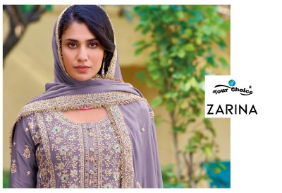 Zarina by Your choice Heavy Chinon Free size embroidered readymade suit collection at affordable rate readymade suit catalogs