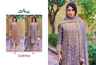 Zarina by Your choice Heavy Chinon Free size embroidered readymade suit collection at affordable rate readymade suit catalogs