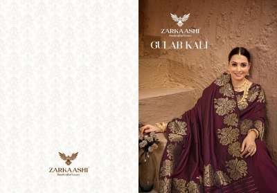 Zarkaashi Gulab kali cotan Silk Catalogue Saree Wholesale Rate  sarees catalogs